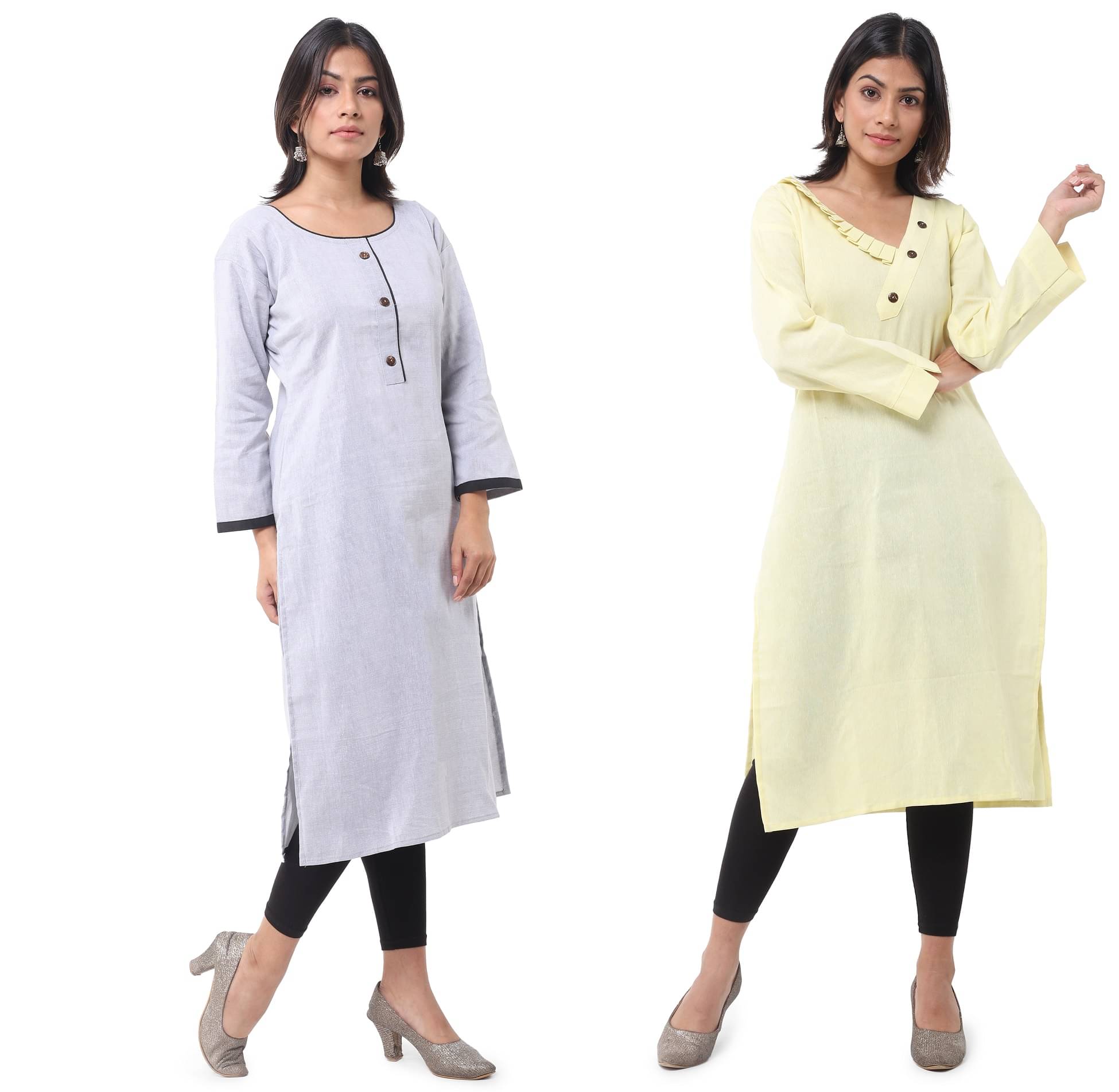 DESHBANDHU DBK - Multicolor Cotton Women's Straight Kurti ( Pack of 2 ) DESHBANDHU DBK - Multicolor Cotton Women's Straight Kurti ( Pack of 2 )