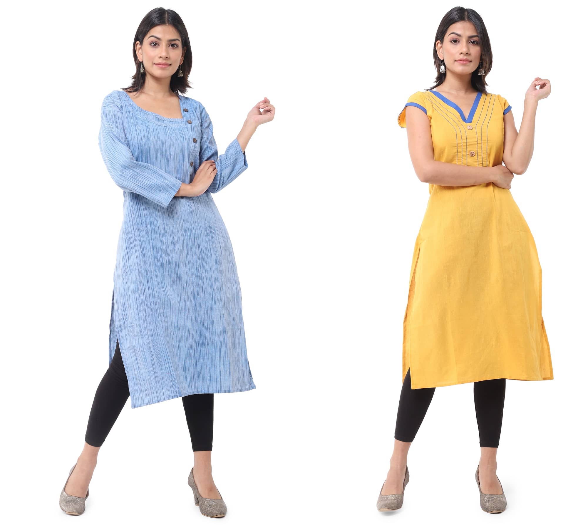 DESHBANDHU DBK - Multicolor Cotton Women's Straight Kurti ( Pack of 2 ) - Kurtis, Tunics | Buy online on ZillyBuy