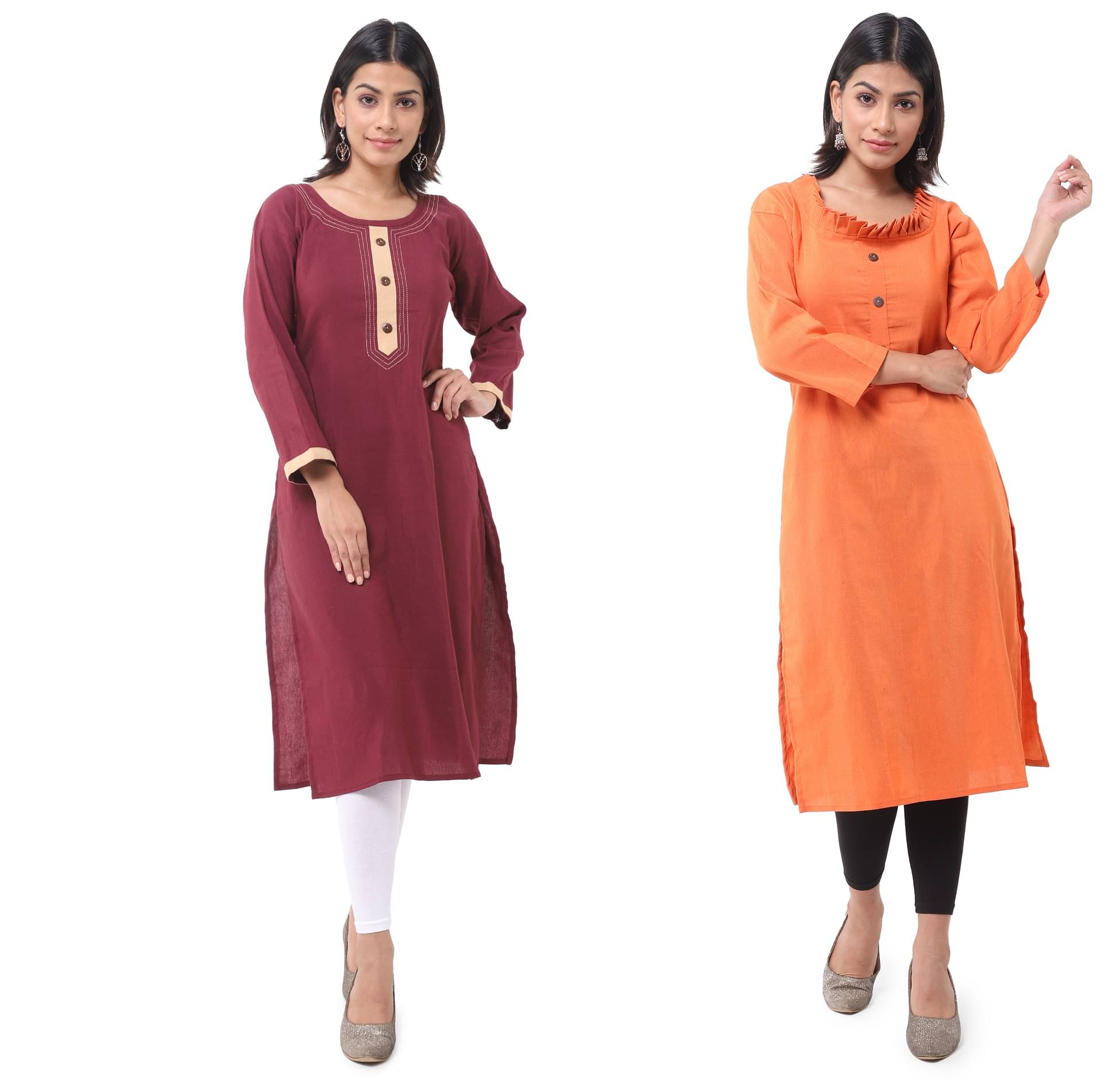 DESHBANDHU DBK - Multicolor Cotton Women's Straight Kurti ( Pack of 2 ) DESHBANDHU DBK - Multicolor Cotton Women's Straight Kurti ( Pack of 2 )