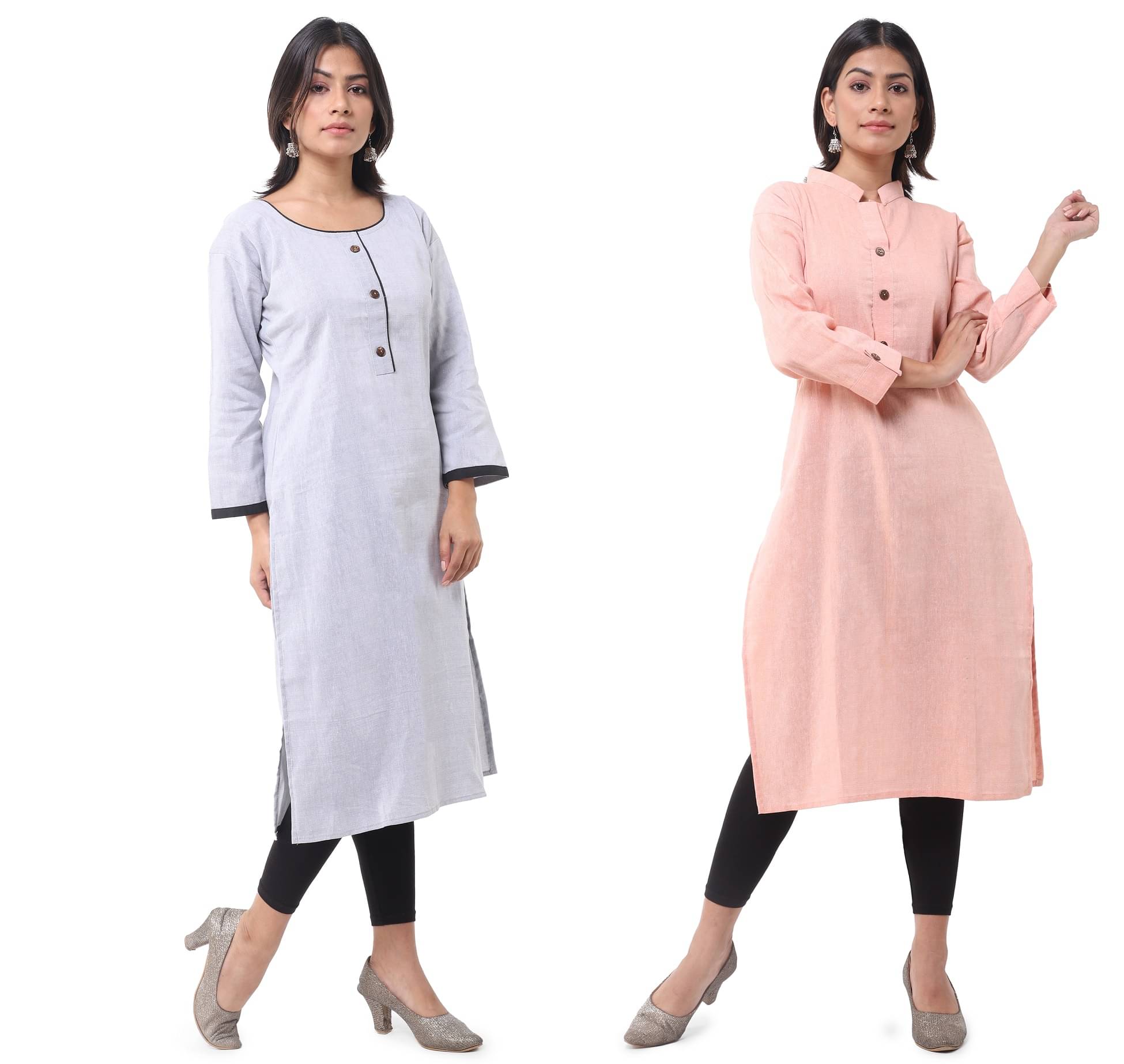 DESHBANDHU DBK - Multicolor Cotton Women's Straight Kurti ( Pack of 2 ) DESHBANDHU DBK - Multicolor Cotton Women's Straight Kurti ( Pack of 2 )