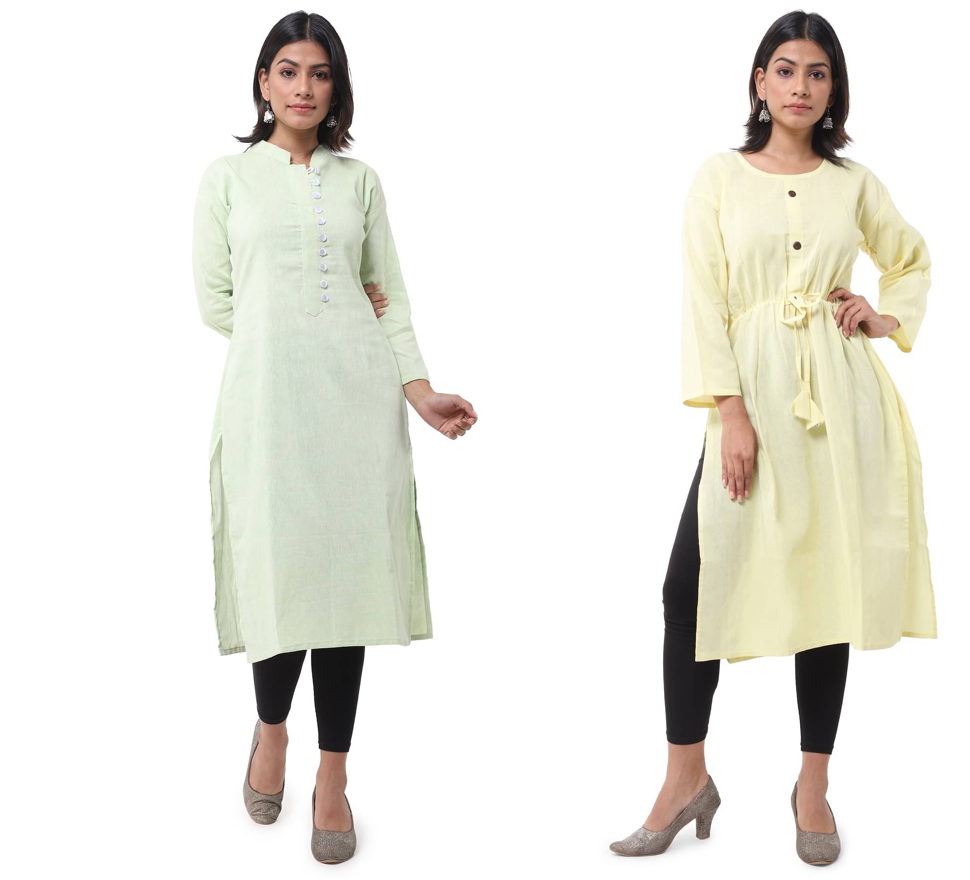 DESHBANDHU DBK - Multicolor Cotton Women's Straight Kurti ( Pack of 2 ) DESHBANDHU DBK - Multicolor Cotton Women's Straight Kurti ( Pack of 2 )