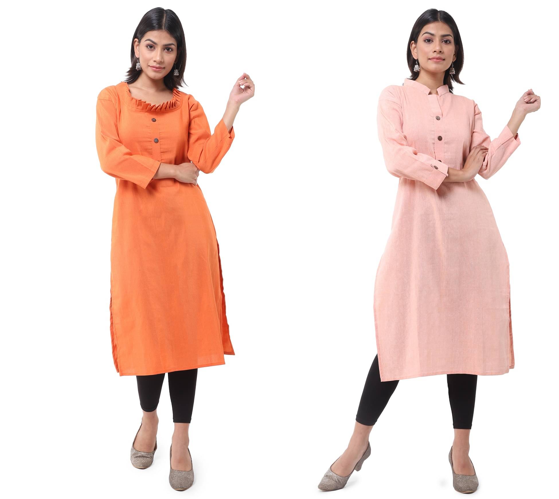     			DESHBANDHU DBK - Multicolor Cotton Women's Straight Kurti ( Pack of 2 )