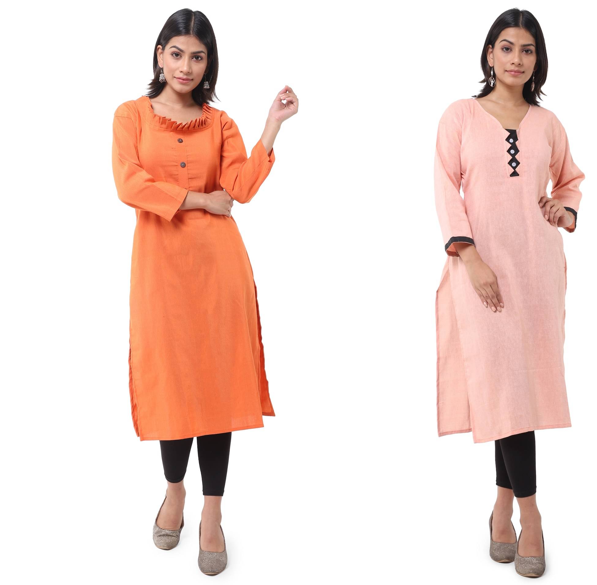 DESHBANDHU DBK - Multicolor Cotton Women's Straight Kurti ( Pack of 2 )     			DESHBANDHU DBK - Multicolor Cotton Women's Straight Kurti ( Pack of 2 )