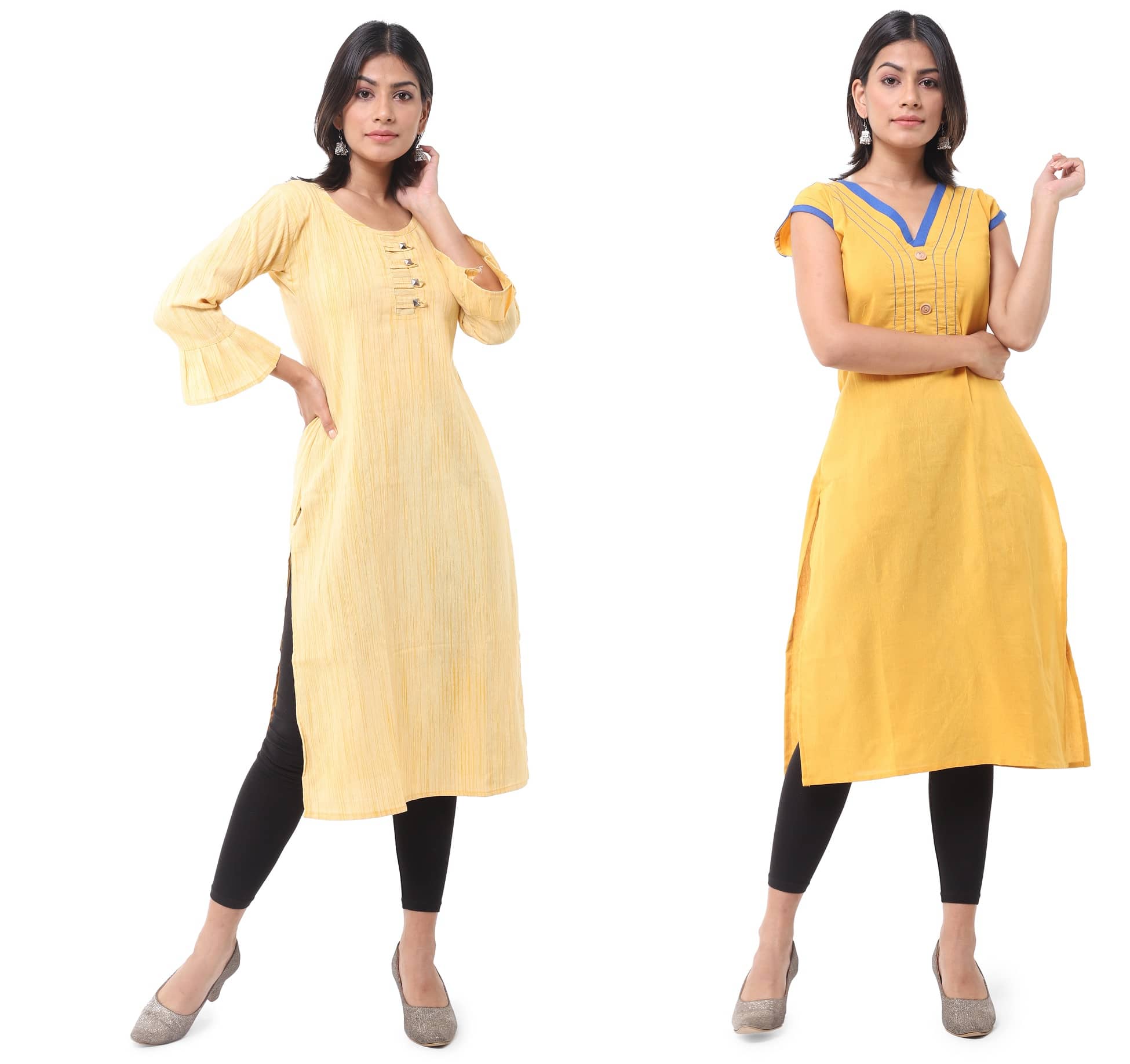 DESHBANDHU DBK - Multicolor Cotton Women's Straight Kurti ( Pack of 2 ) - Kurtis, Tunics | Buy online on ZillyBuy