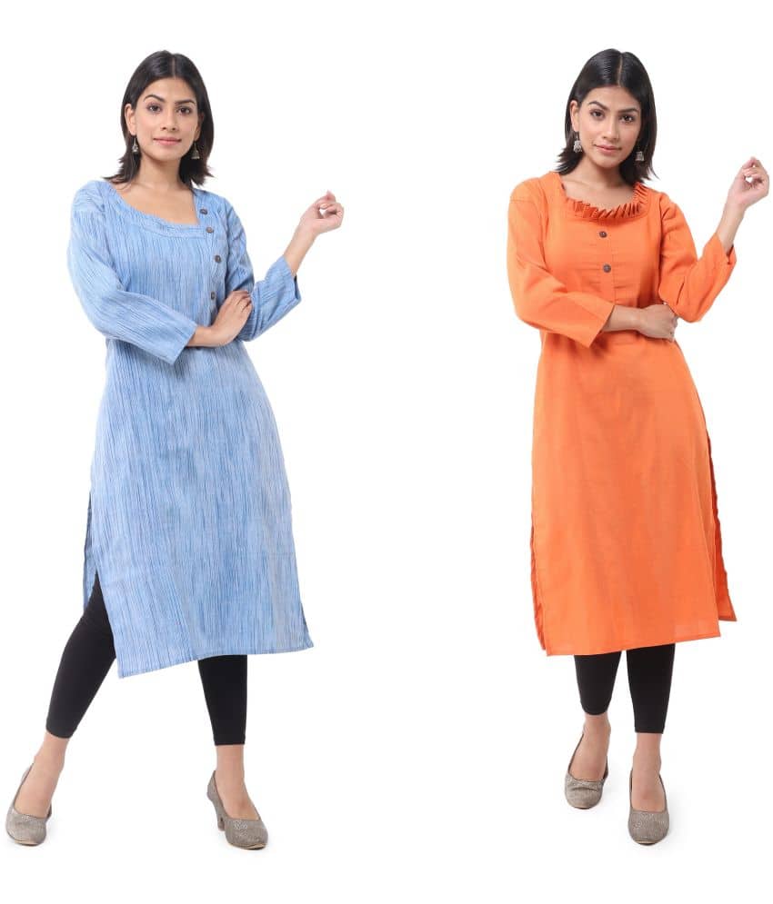 DESHBANDHU DBK - Multicolor Cotton Women's Straight Kurti ( Pack of 2 ) - Kurtis, Tunics | Buy online on ZillyBuy