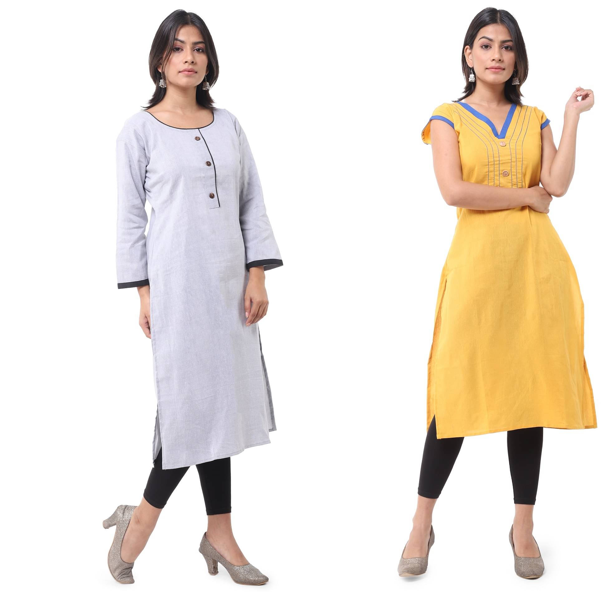 DESHBANDHU DBK - Multicolor Cotton Women's Straight Kurti ( Pack of 2 )     			DESHBANDHU DBK - Multicolor Cotton Women's Straight Kurti ( Pack of 2 )