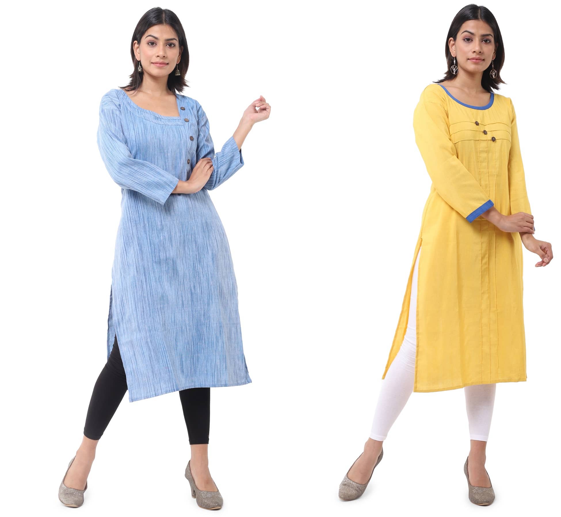DESHBANDHU DBK - Multicolor Cotton Women's Straight Kurti ( Pack of 2 ) - Kurtis, Tunics | Buy online on ZillyBuy