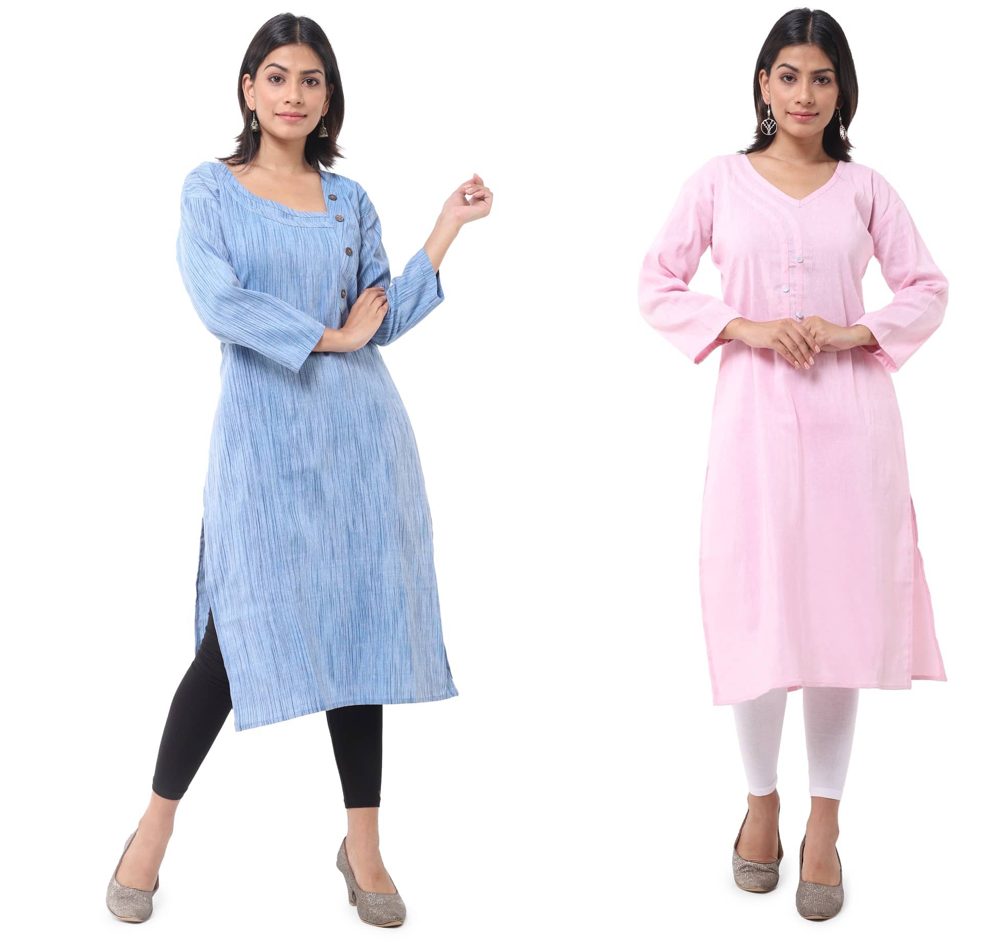 DESHBANDHU DBK - Multicolor Cotton Women's Straight Kurti ( Pack of 2 ) - Kurtis, Tunics | Buy online on ZillyBuy