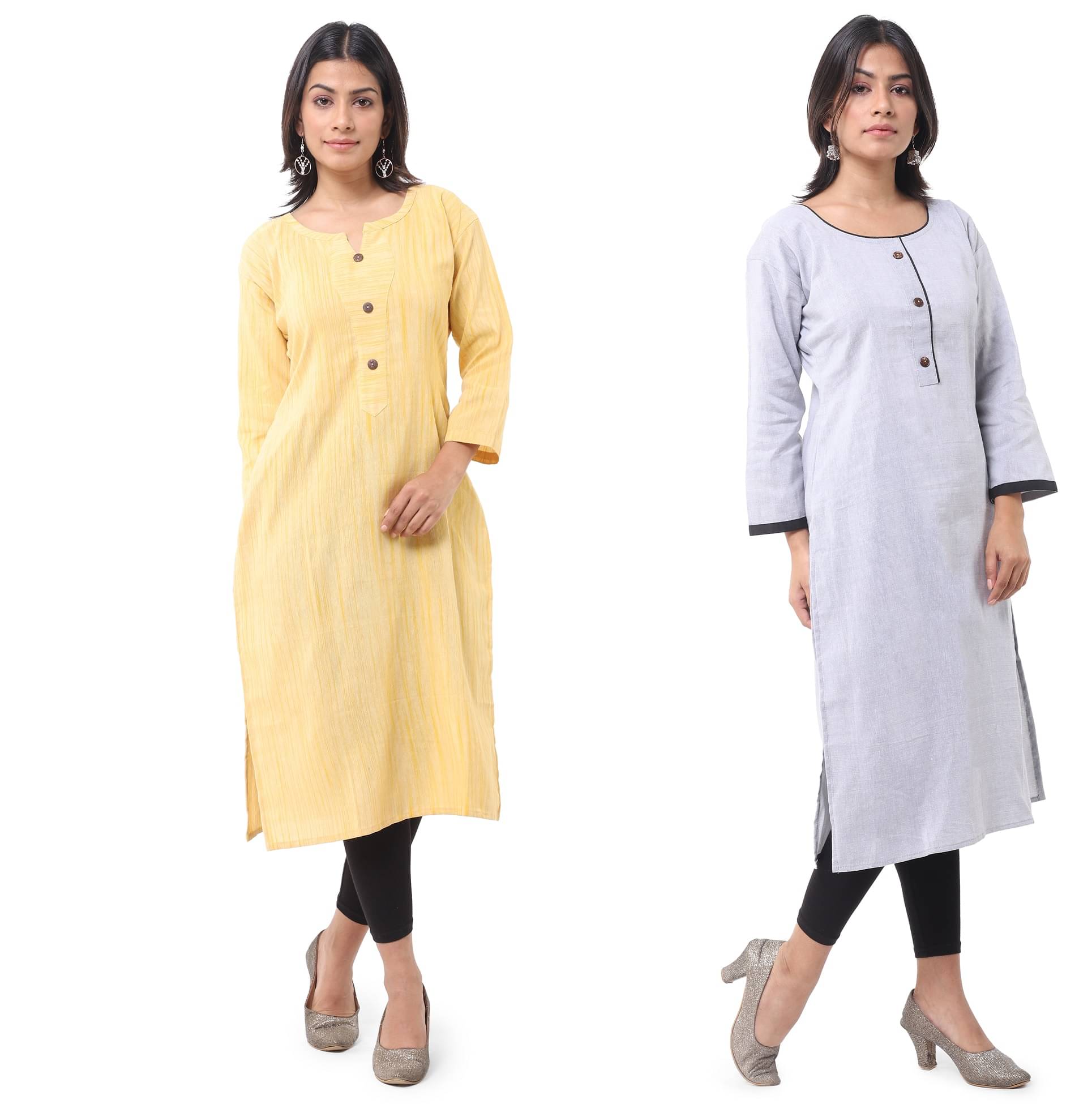 DESHBANDHU DBK - Multicolor Cotton Women's Straight Kurti ( Pack of 2 ) DESHBANDHU DBK - Multicolor Cotton Women's Straight Kurti ( Pack of 2 )