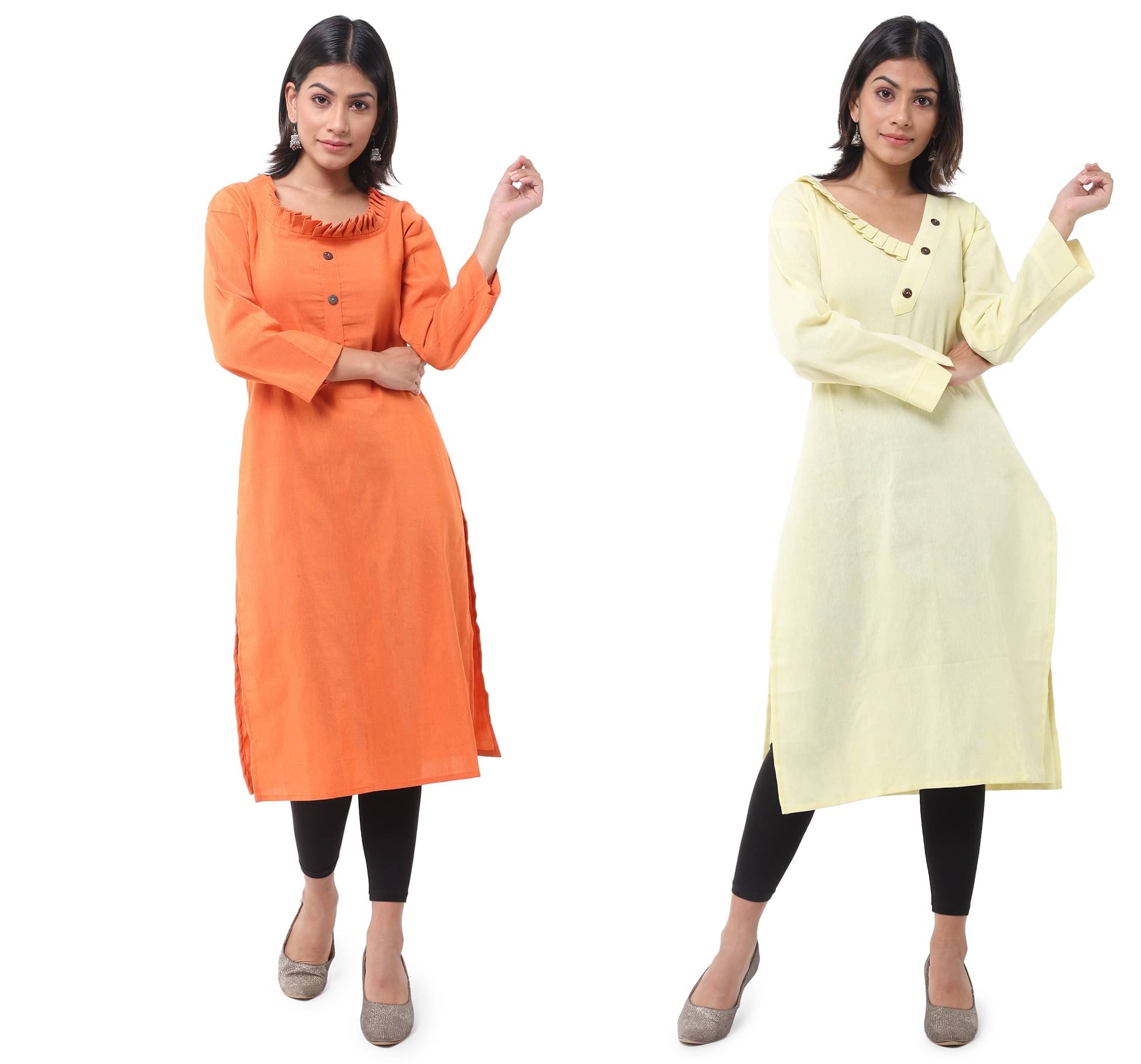 DESHBANDHU DBK - Multicolor Cotton Women's Straight Kurti ( Pack of 2 ) DESHBANDHU DBK - Multicolor Cotton Women's Straight Kurti ( Pack of 2 )