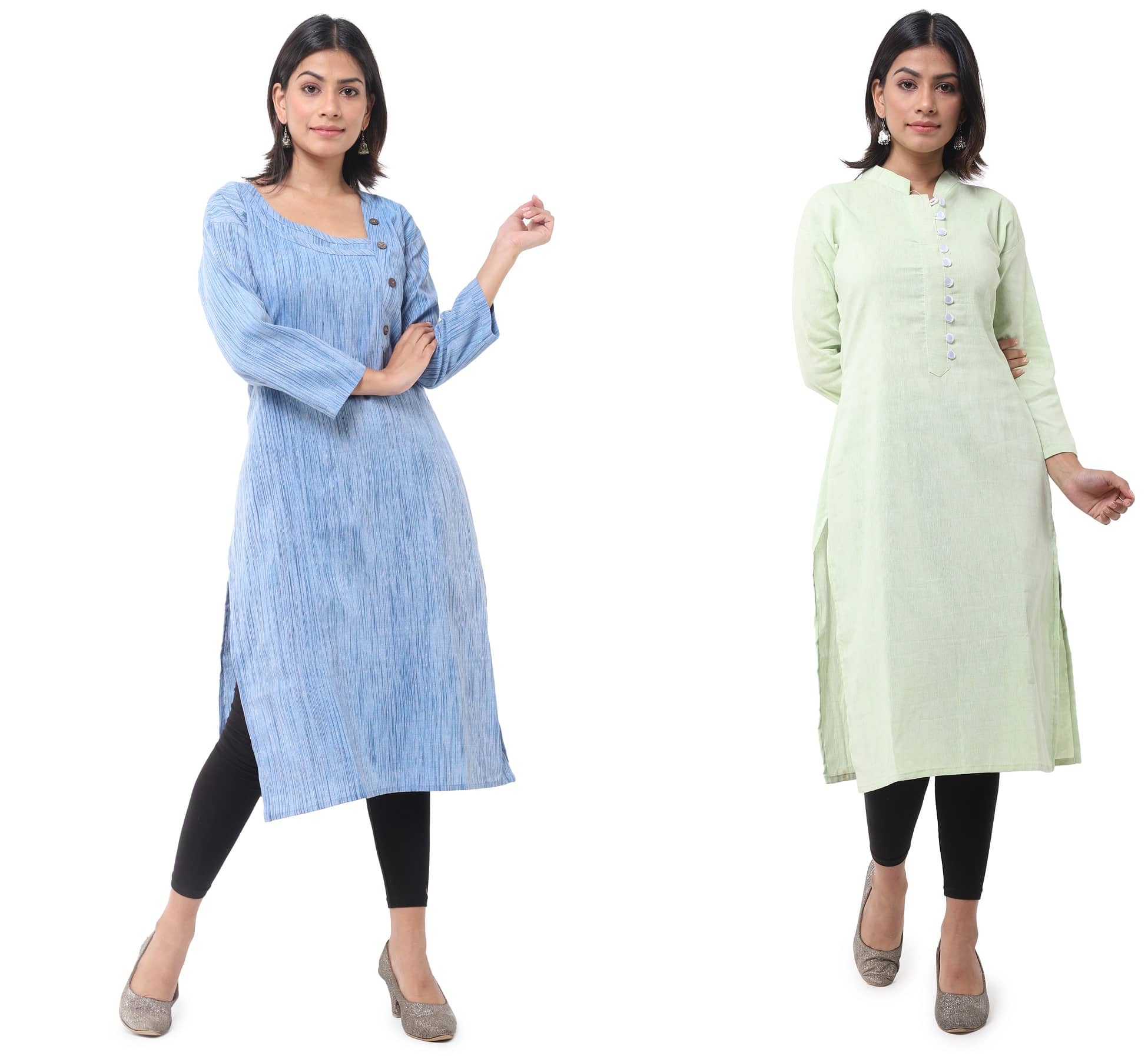 DESHBANDHU DBK - Multicolor Cotton Women's Straight Kurti ( Pack of 2 ) - Kurtis, Tunics | Buy online on ZillyBuy
