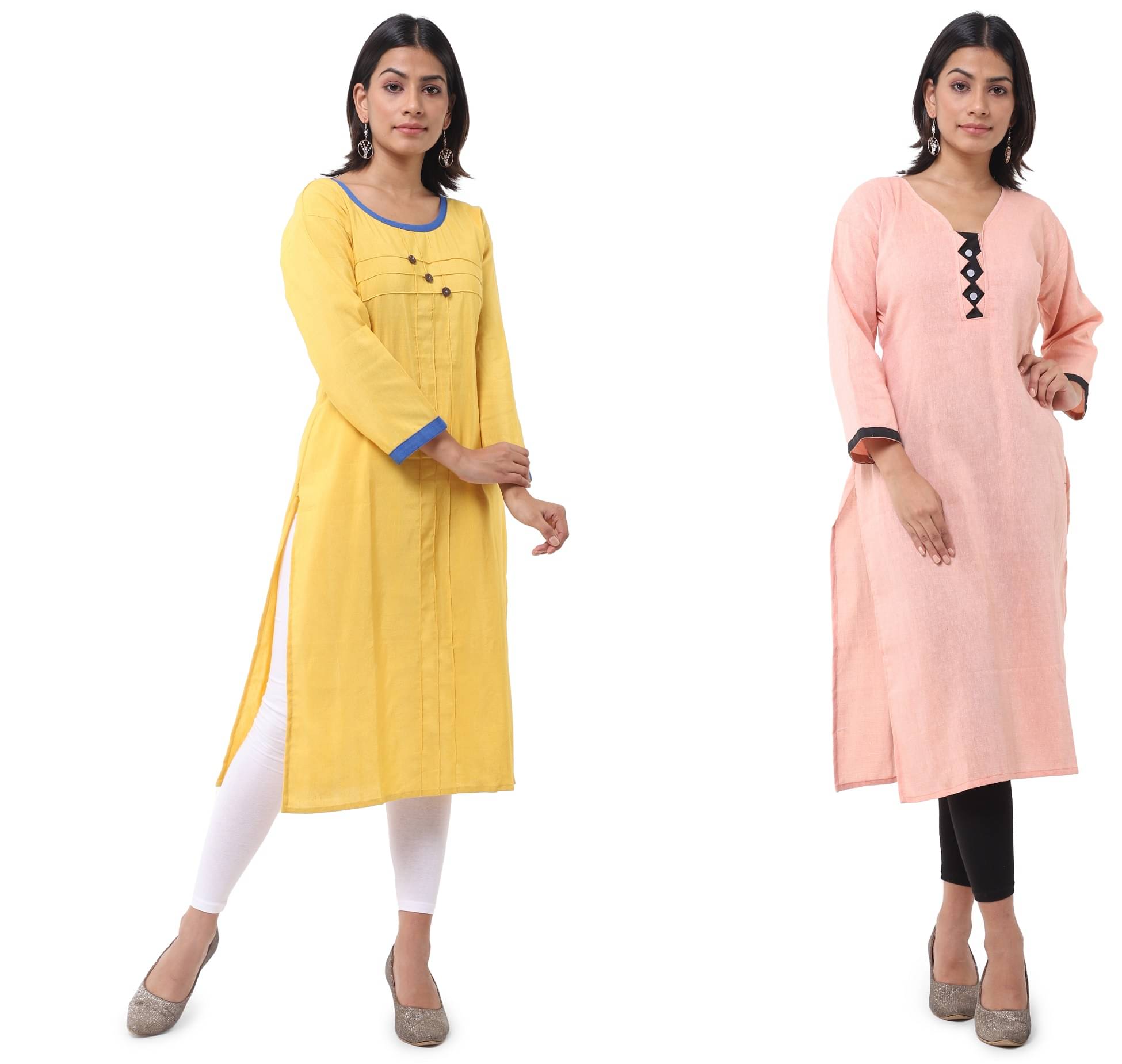 DESHBANDHU DBK - Multicolor Cotton Women's Straight Kurti ( Pack of 2 )     			DESHBANDHU DBK - Multicolor Cotton Women's Straight Kurti ( Pack of 2 )