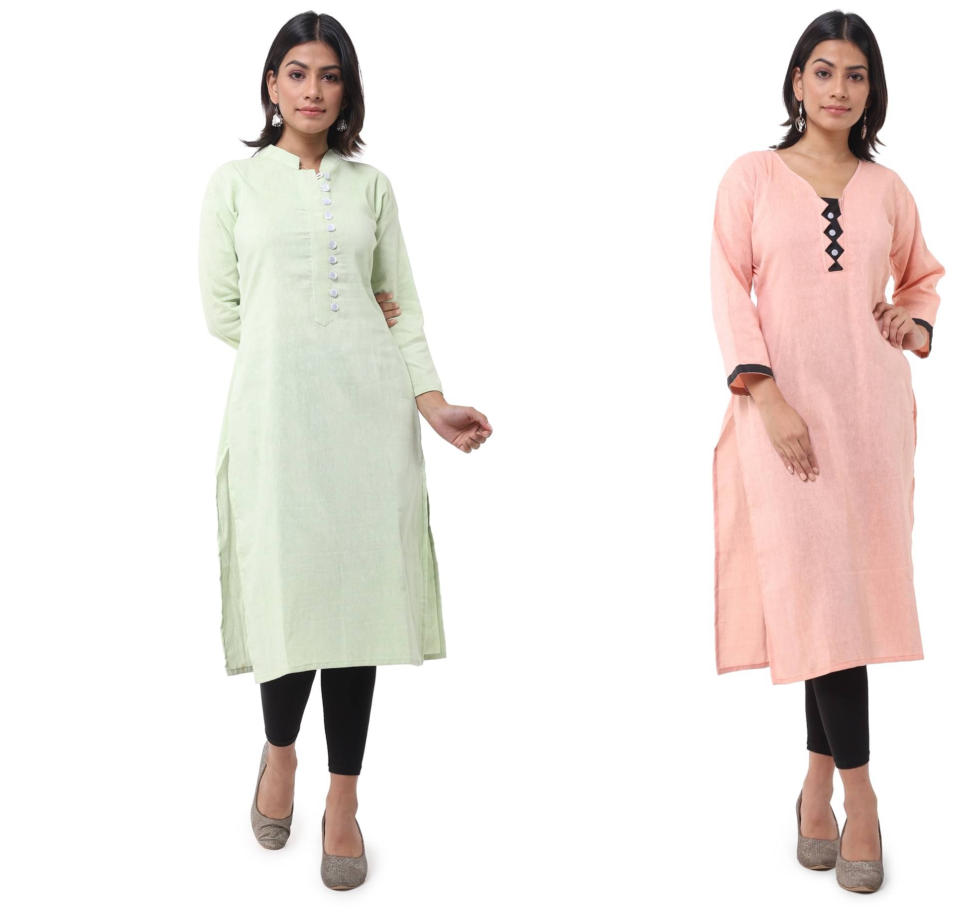 DESHBANDHU DBK - Multicolor Cotton Women's Straight Kurti ( Pack of 2 )     			DESHBANDHU DBK - Multicolor Cotton Women's Straight Kurti ( Pack of 2 )