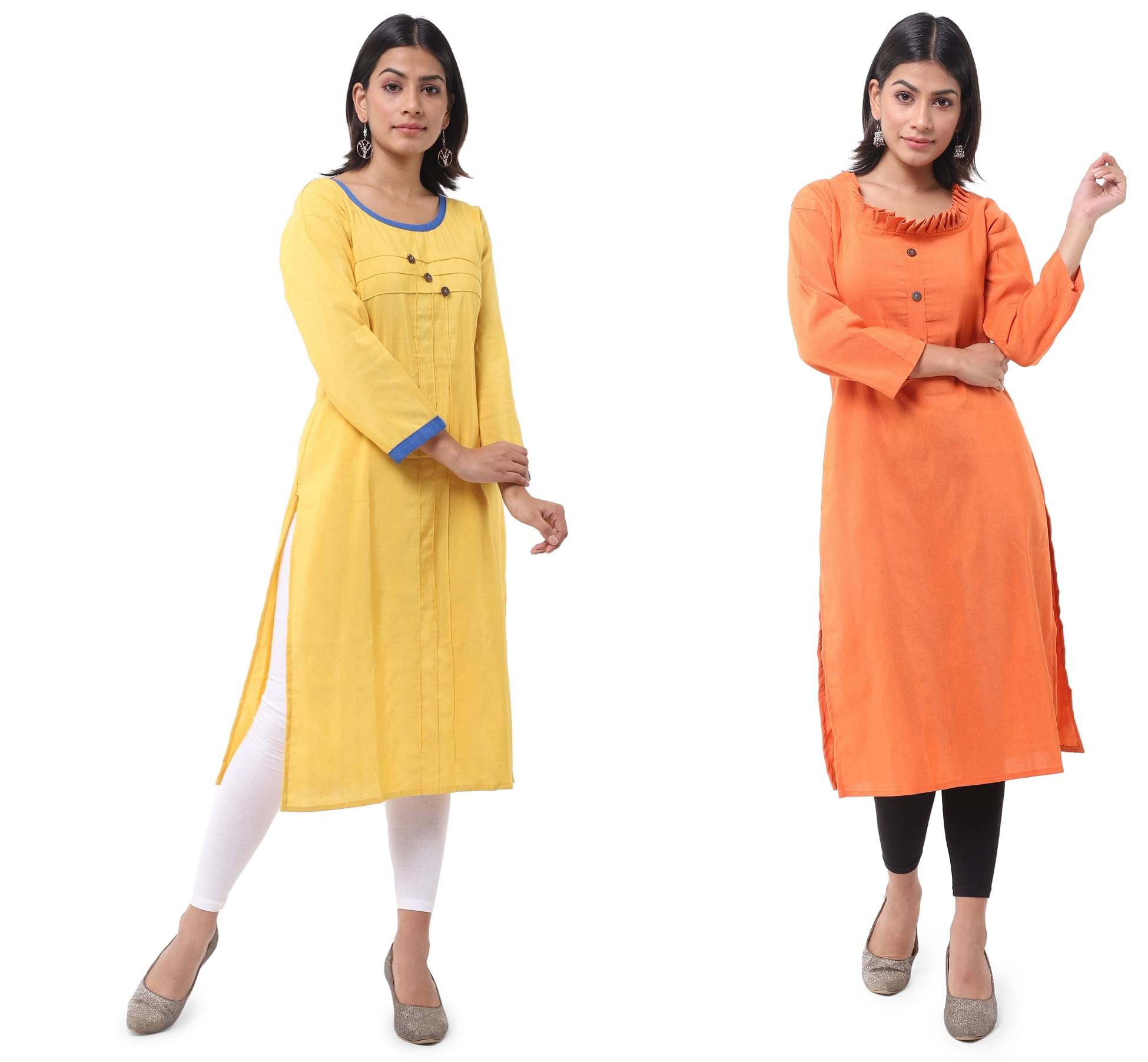 DESHBANDHU DBK - Multicolor Cotton Women's Straight Kurti ( Pack of 2 ) DESHBANDHU DBK - Multicolor Cotton Women's Straight Kurti ( Pack of 2 )