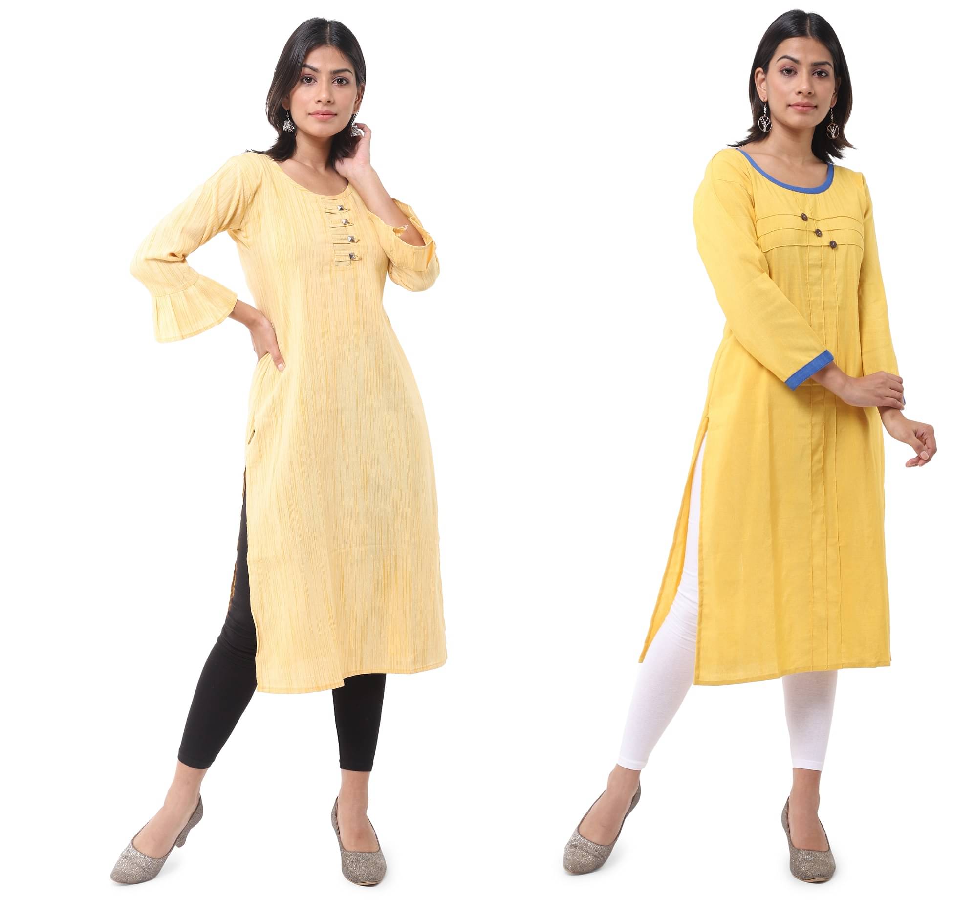     			DESHBANDHU DBK - Multicolor Cotton Women's Straight Kurti ( Pack of 2 )