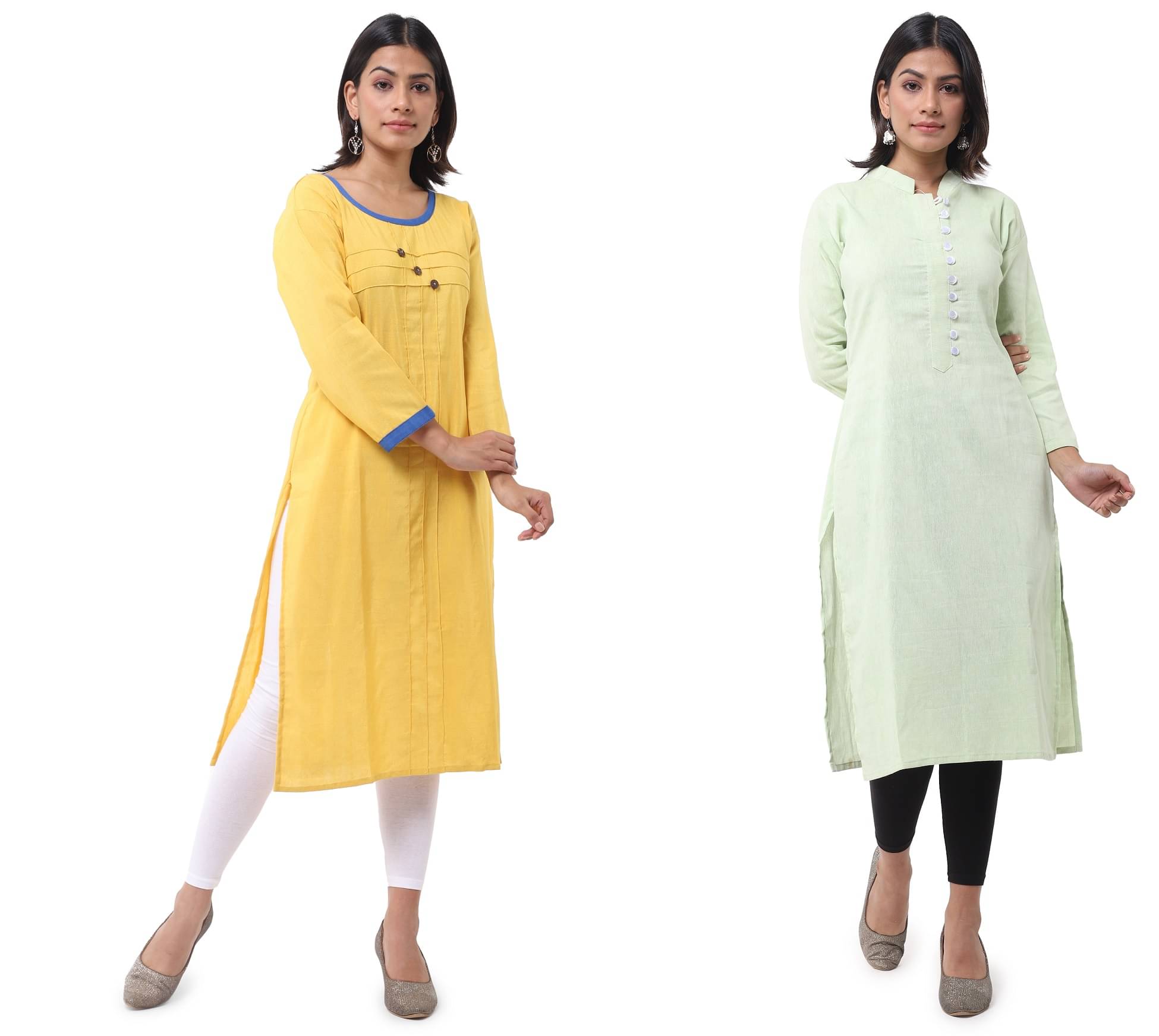 DESHBANDHU DBK - Multicolor Cotton Women's Straight Kurti ( Pack of 2 ) DESHBANDHU DBK - Multicolor Cotton Women's Straight Kurti ( Pack of 2 )