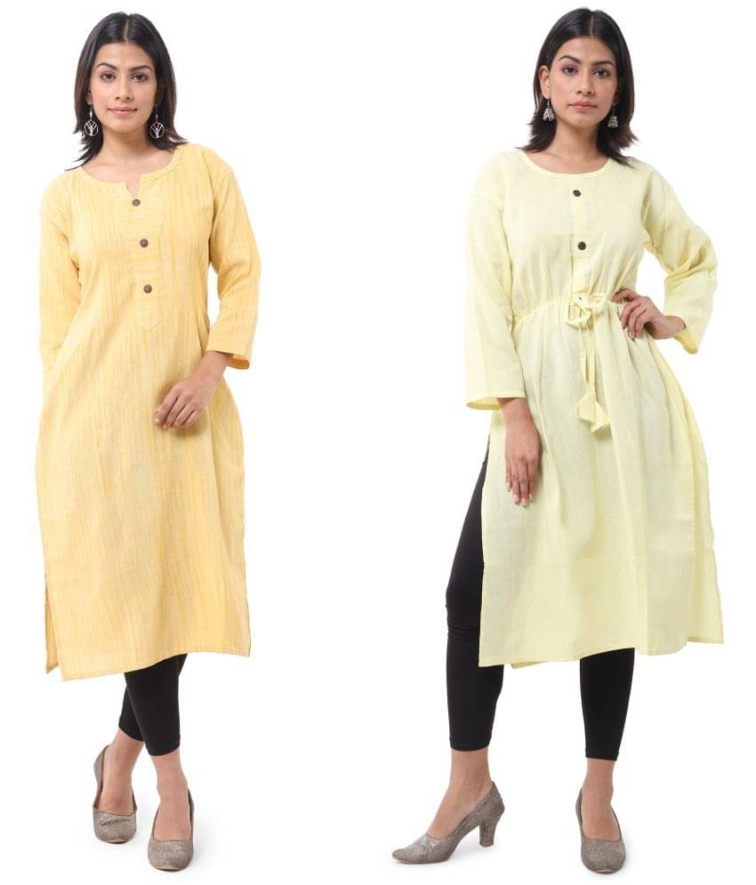    			DESHBANDHU DBK - Multicolor Cotton Women's Straight Kurti ( Pack of 2 )