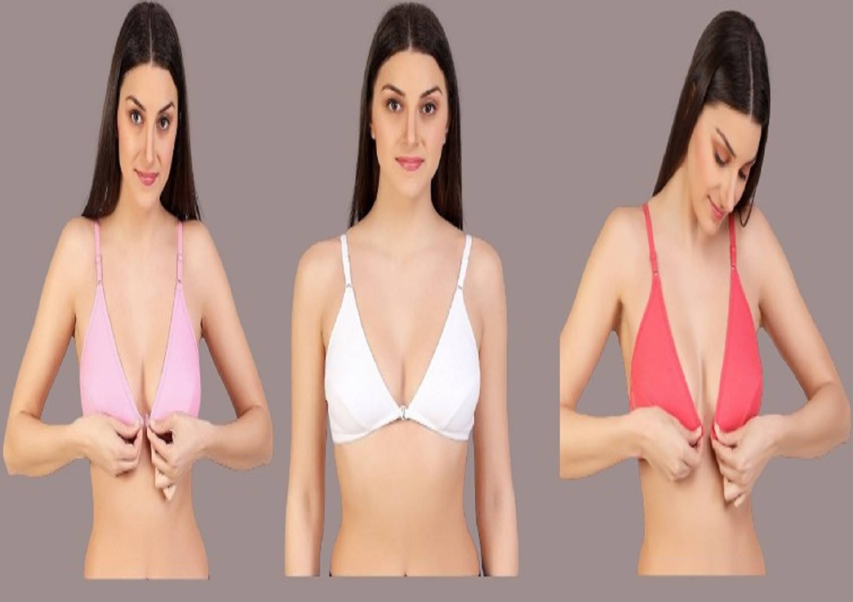     			Desiprime Pack of 3 Cotton Non Padded Women's Minimizer Bra ( Multicolor )