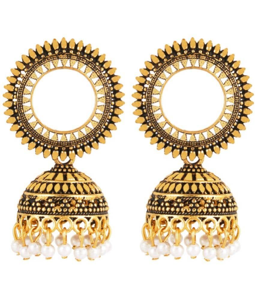 FASHION FRILL - Gold Jhumki Earrings ( Pack of 1 ) - Earrings | Buy online on ZillyBuy