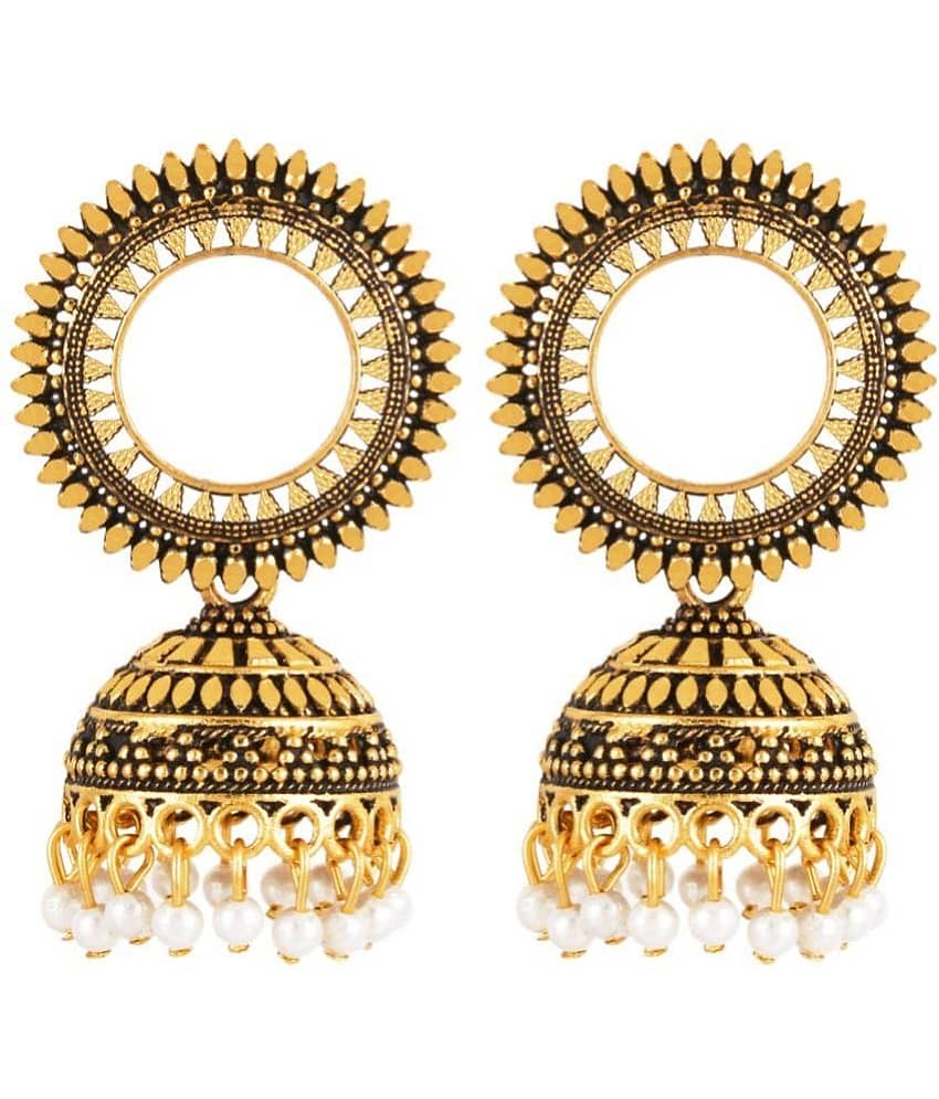 FASHION FRILL - Gold Jhumki Earrings ( Pack of 1 ) - Earrings | Buy online on ZillyBuy