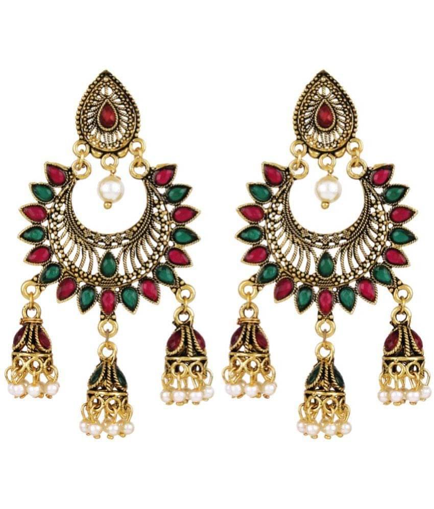     			FASHION FRILL - Gold Jhumki Earrings ( Pack of 1 )