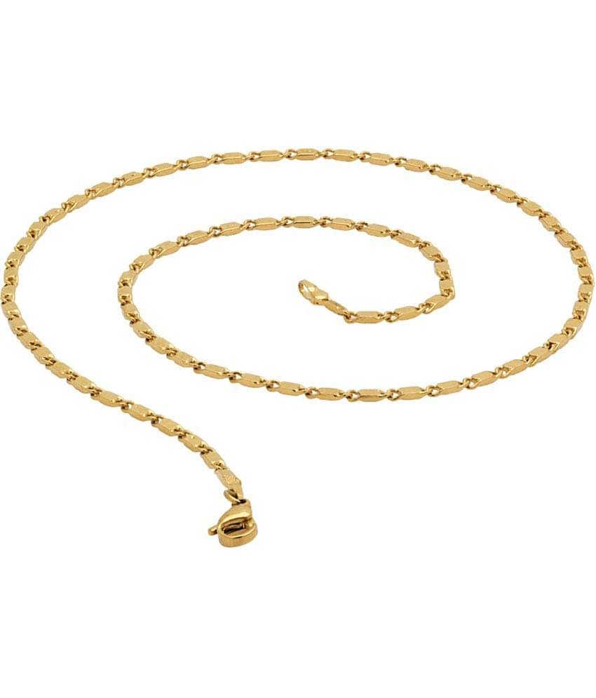     			FASHION FRILL Gold Plated Chain ( Set of 1 )