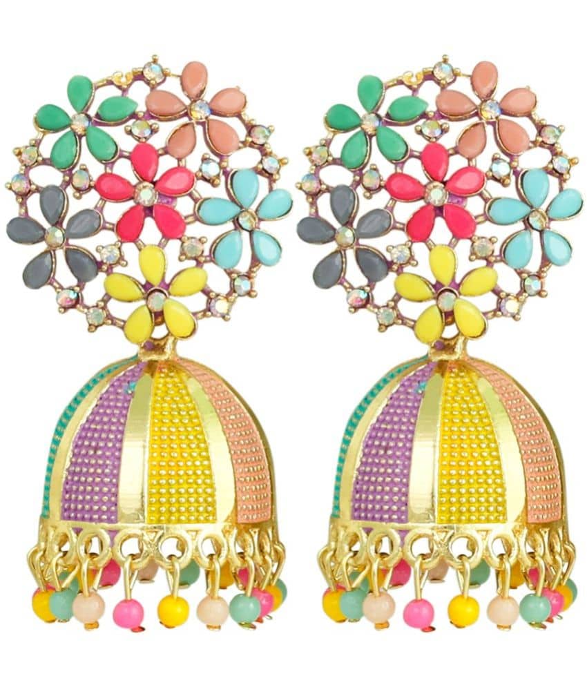 FASHION FRILL - Multi Color Jhumki Earrings ( Pack of 1 ) - Earrings | Buy online on ZillyBuy