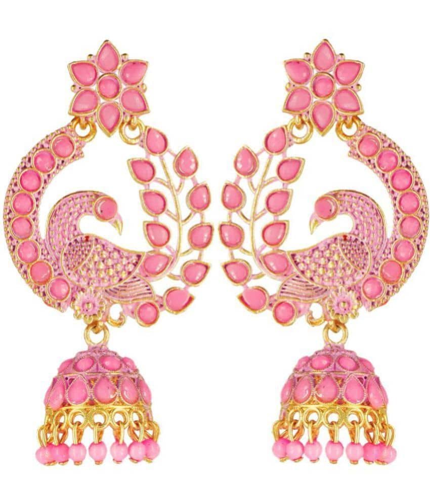FASHION FRILL - Pink Drop Earrings ( Pack of 1 ) - Earrings | Buy online on ZillyBuy