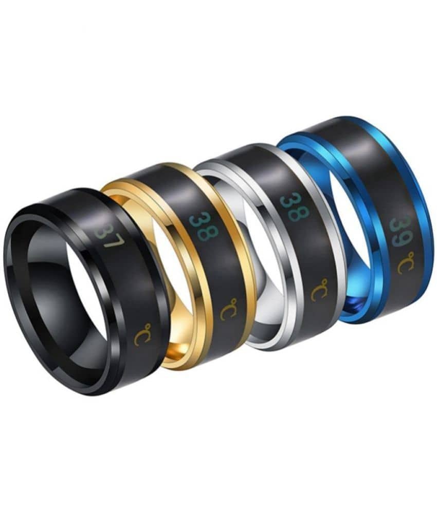 FASHION FRILL - Silver Rings ( Pack of 4 )