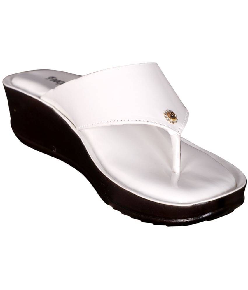     			Footprints - White Women's Slip On Heels