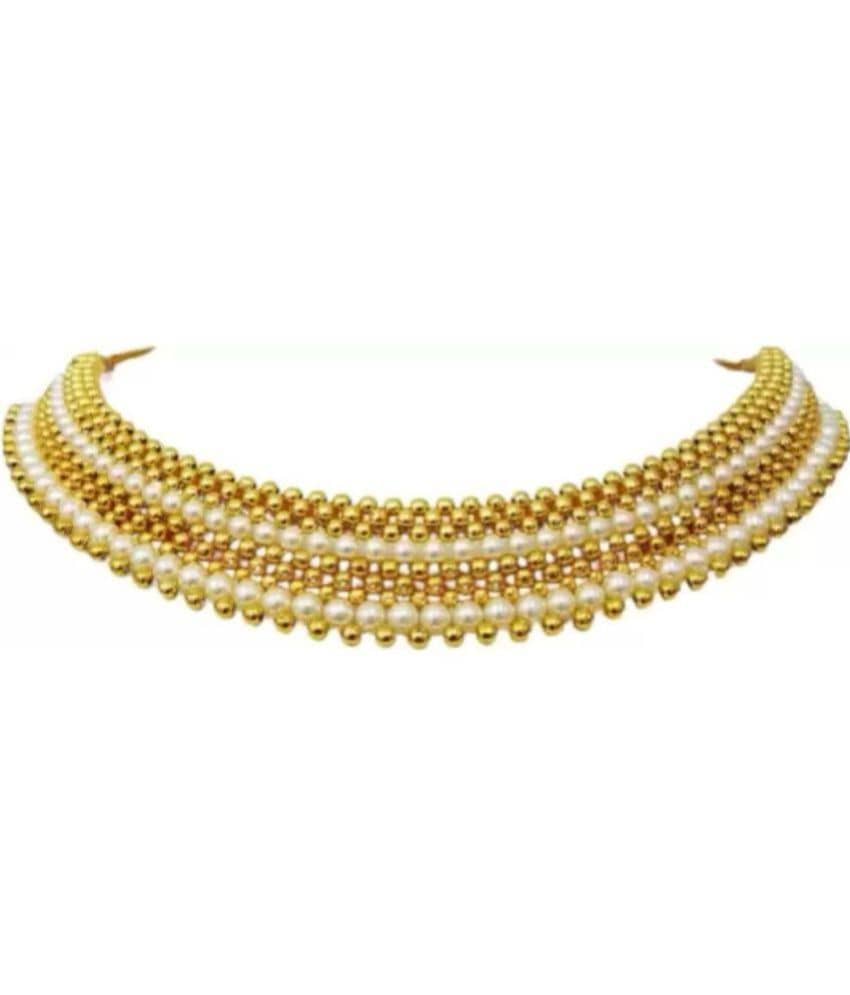 HEER COLLECTION - Gold Pearls Necklace ( Pack of 1 )