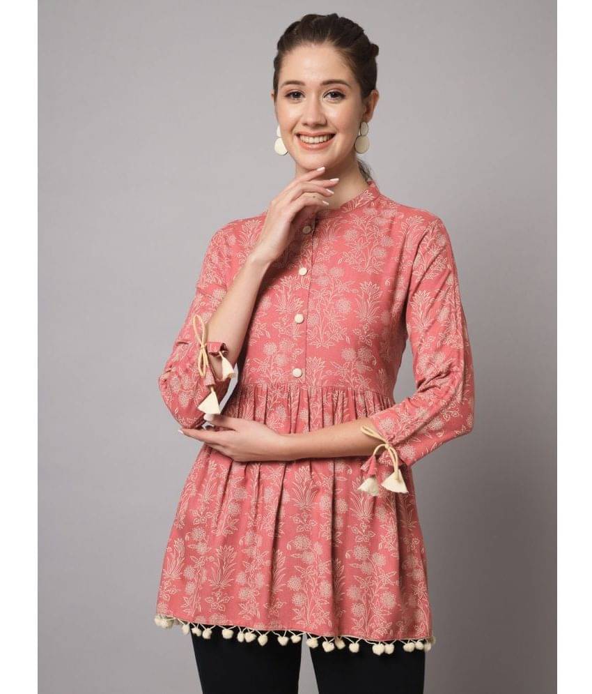 Kbz Women's Rayon Tunic ( Peach ) Kbz Women's Rayon Tunic ( Peach )