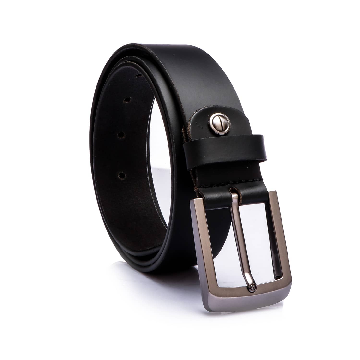 MUNROS - Black Leather Men's Casual Belt ( Pack of 1 )