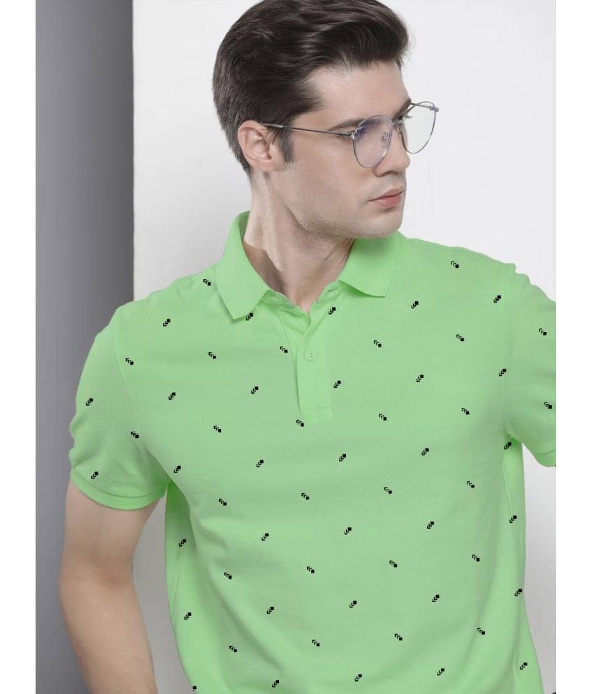 Merriment Pack of 1 Cotton Blend Regular Fit Printed Half Sleeves Men's Polo T Shirt ( Green ) Merriment Pack of 1 Cotton Blend Regular Fit Printed Half Sleeves Men's Polo T Shirt ( Green )