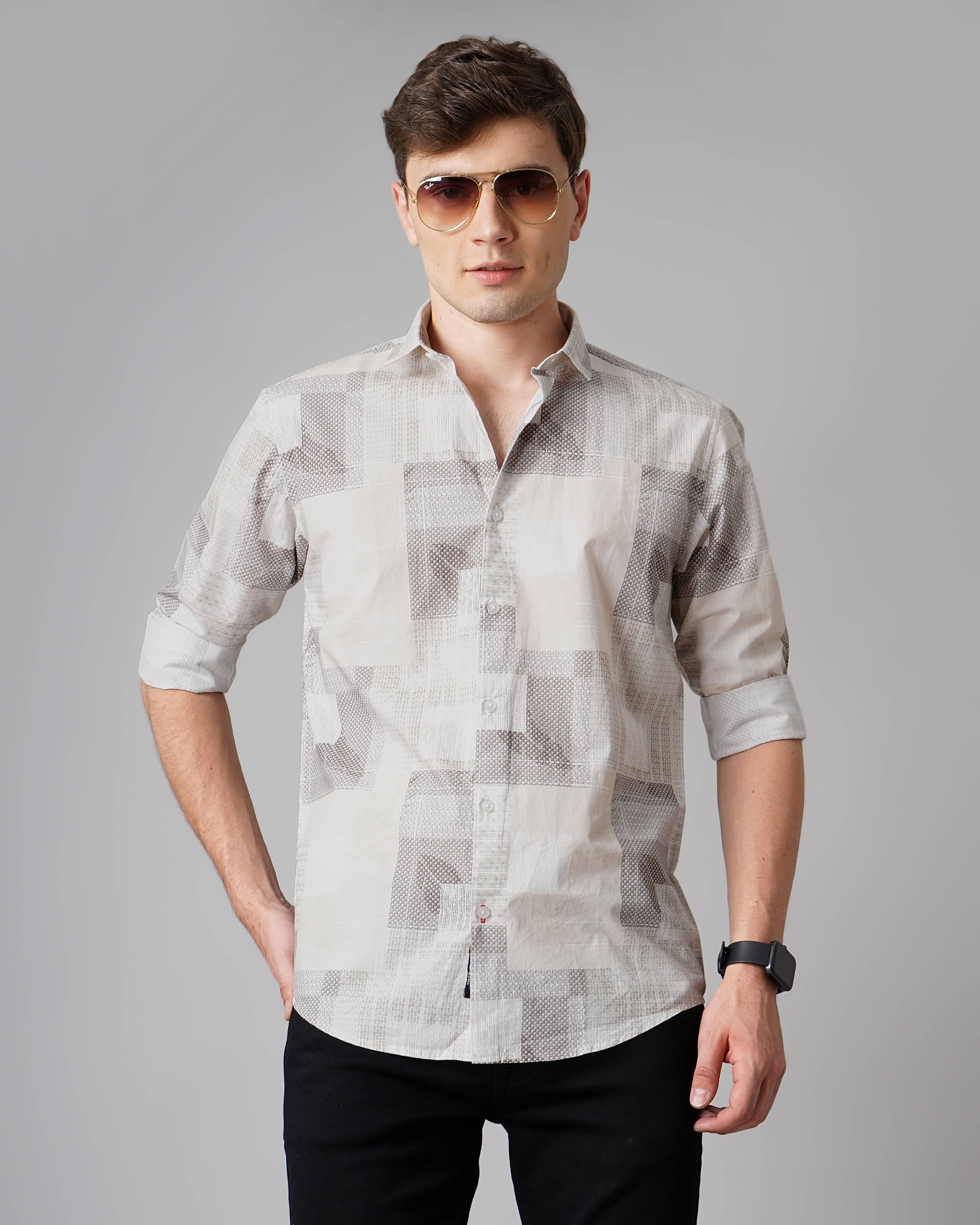     			Paul Street - Beige 100% Cotton Slim Fit Men's Casual Shirt ( Pack of 1 )