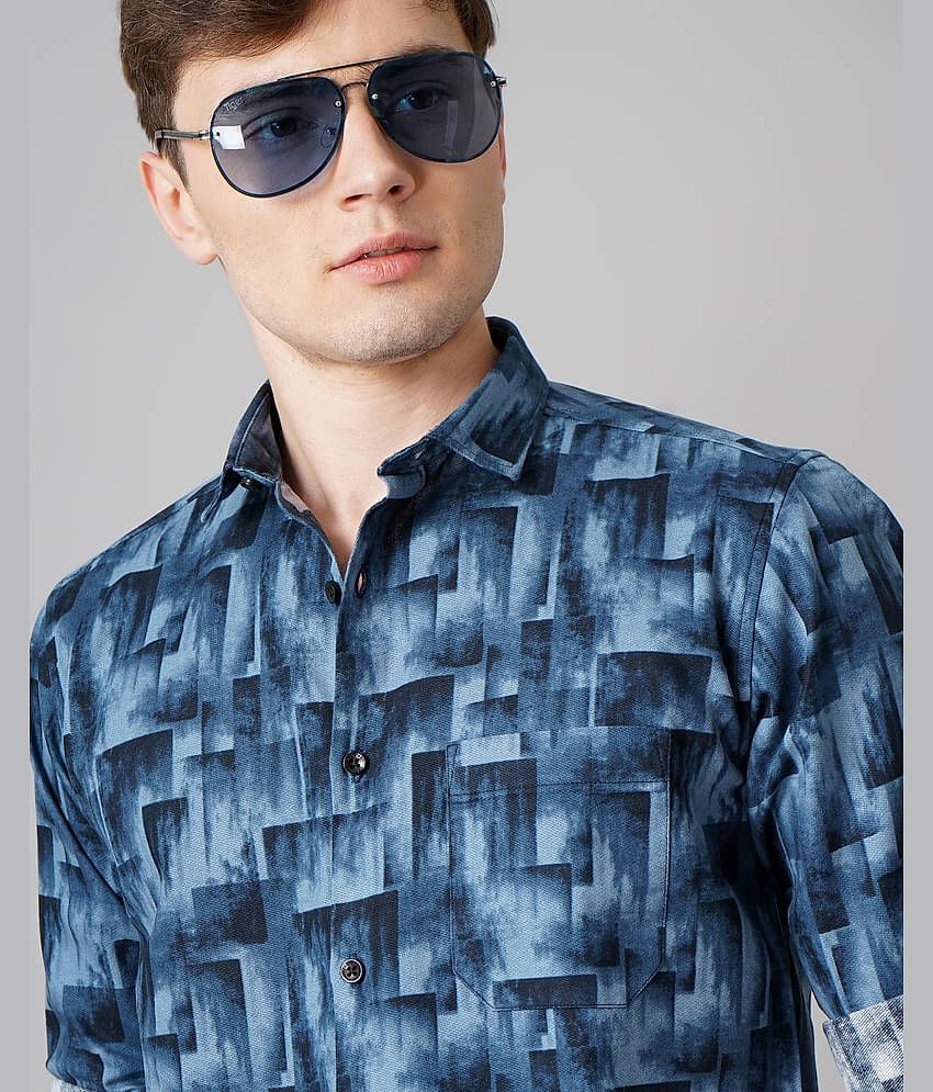 Paul Street - Navy Blue 100% Cotton Slim Fit Men's Casual Shirt ( Pack of 1 )