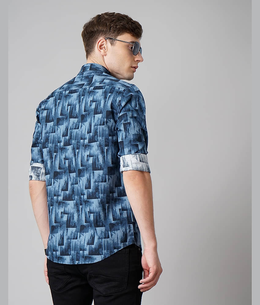 Paul Street - Navy Blue 100% Cotton Slim Fit Men's Casual Shirt ( Pack of 1 )