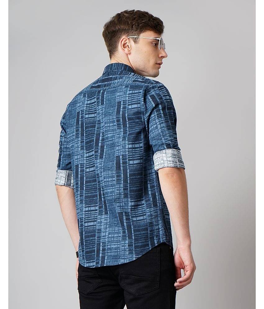 Paul Street - Navy Blue 100% Cotton Slim Fit Men's Casual Shirt ( Pack of 1 )