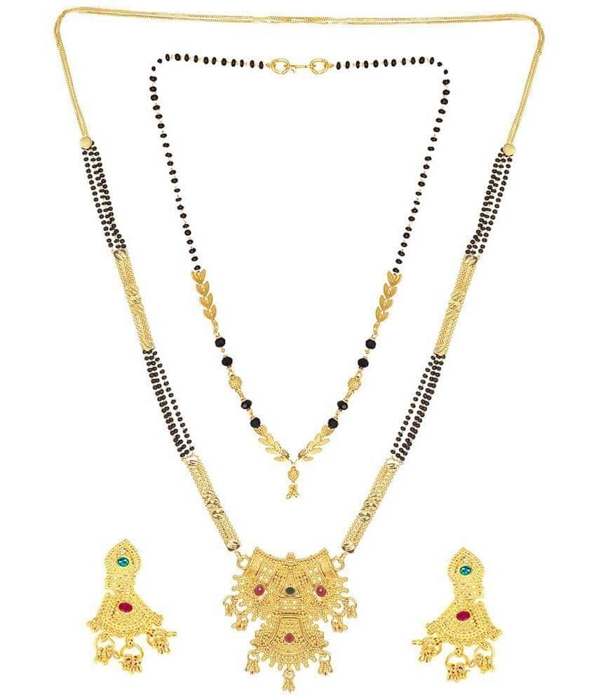 SHANKH-KRIVA - Golden Mangalsutra Set ( Pack of 2 ) SHANKH-KRIVA - Golden Mangalsutra Set ( Pack of 2 )