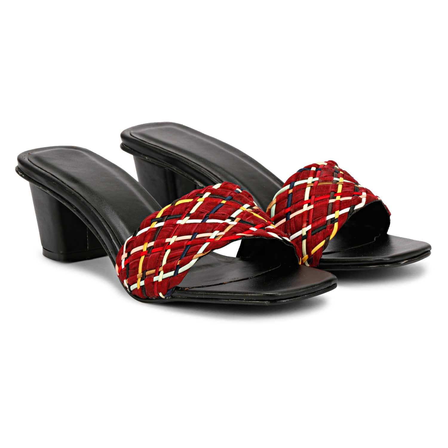 Saheb - Red Women's Slip On Heels - Heels | Buy online on ZillyBuy