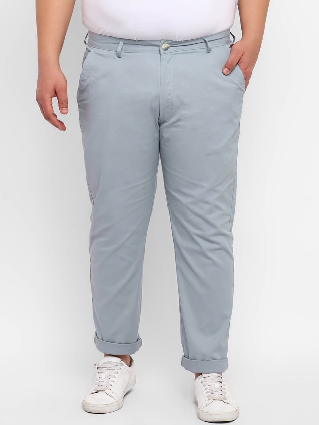     			Urbano Plus Blue Regular Chinos ( Pack of 1 )