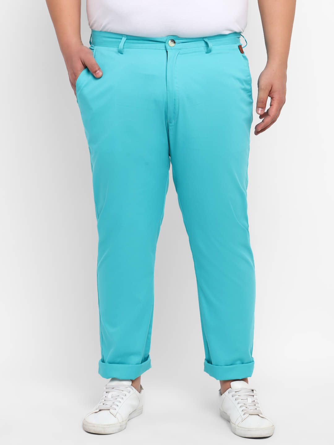     			Urbano Plus Blue Regular Chinos ( Pack of 1 )