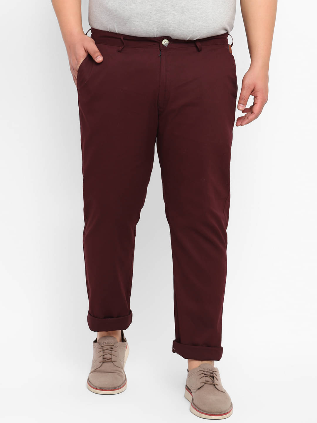     			Urbano Plus Maroon Regular Chinos ( Pack of 1 )