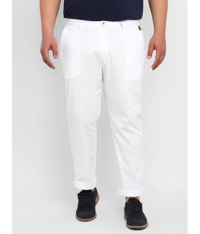     			Urbano Plus White Regular Chinos ( Pack of 1 )