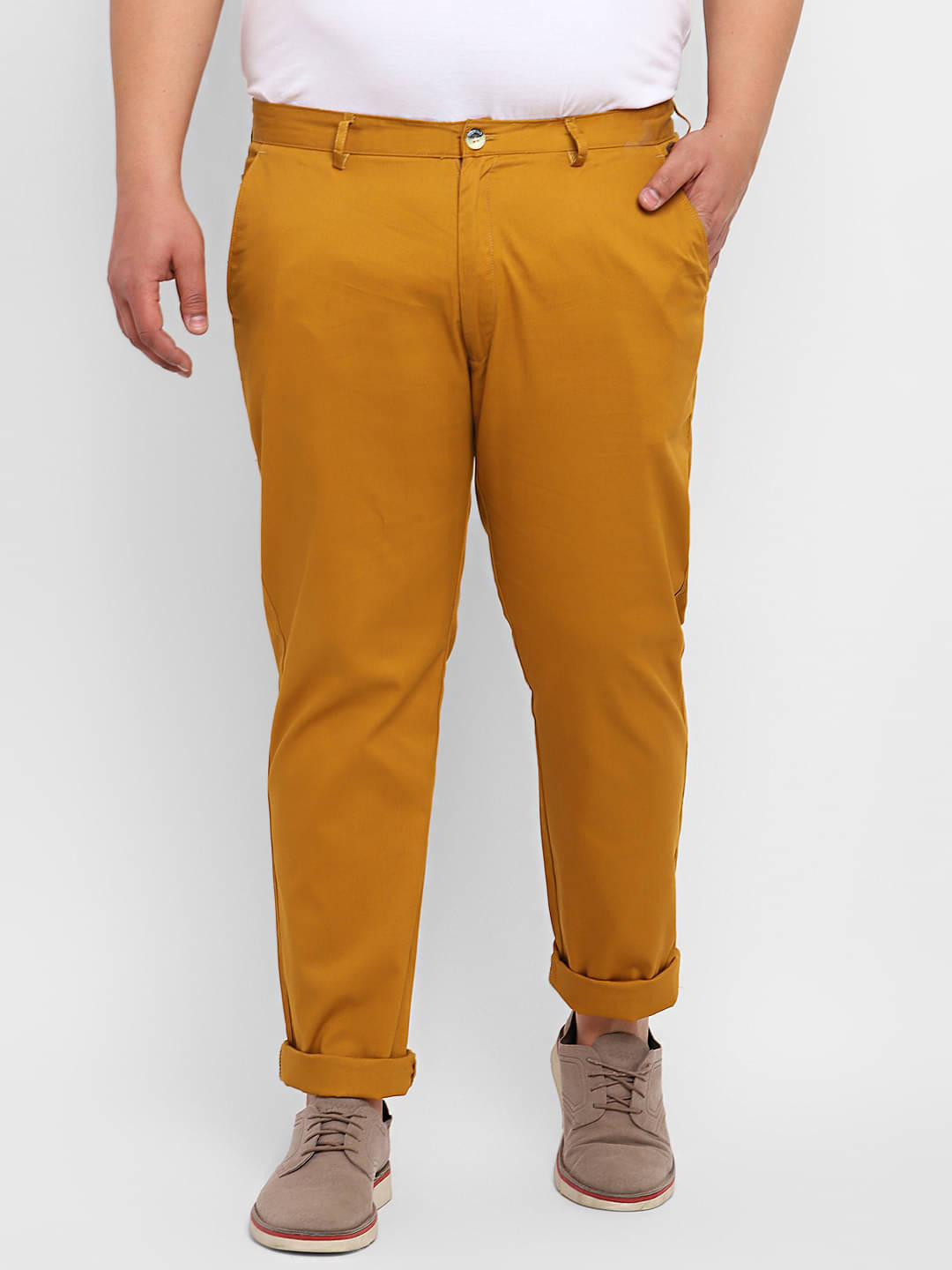     			Urbano Plus Yellow Regular Chinos ( Pack of 1 )
