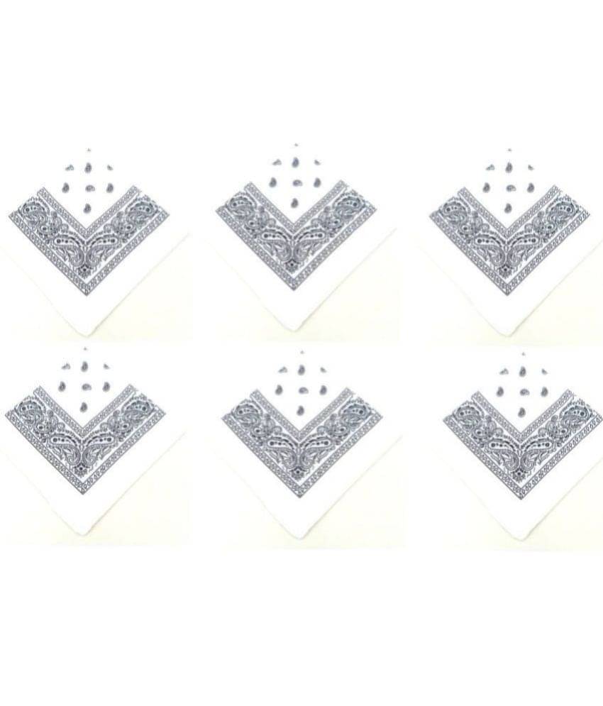 Zacharias - White Cotton Men's Handkerchief ( Pack of 6 ) Zacharias - White Cotton Men's Handkerchief ( Pack of 6 )