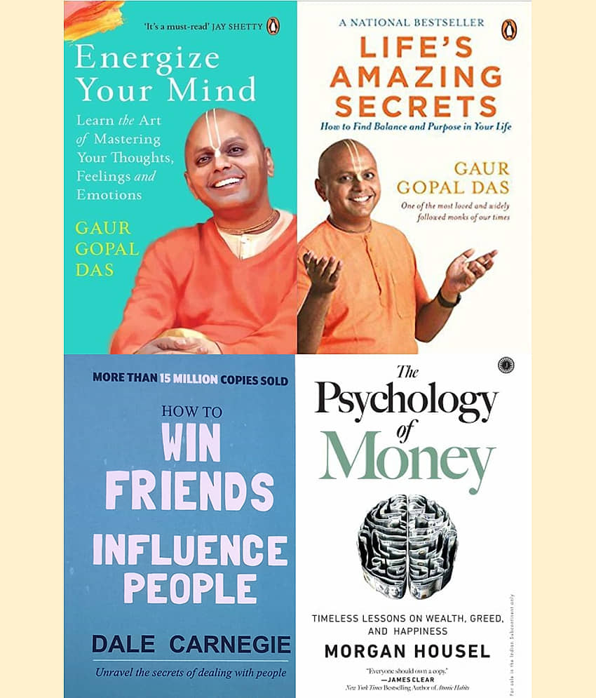 Combo of 4 (Energize your mind + Life's Amazing + Psychology of Money+ How to win friends) English, Paperback - Stationery | Buy online on ZillyBuy