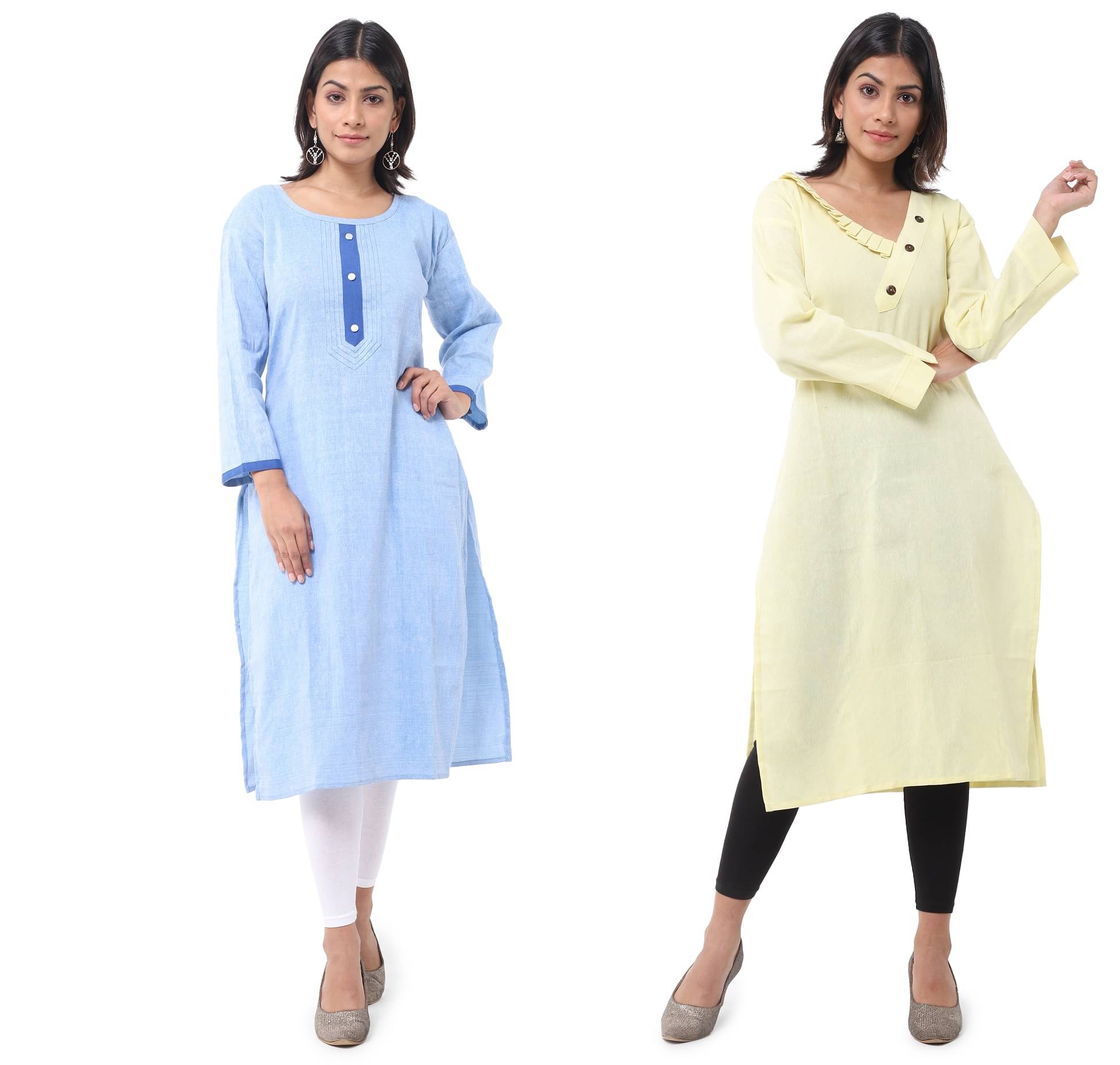 DESHBANDHU DBK - Multicolor Cotton Women's Straight Kurti ( Pack of 2 ) DESHBANDHU DBK - Multicolor Cotton Women's Straight Kurti ( Pack of 2 )