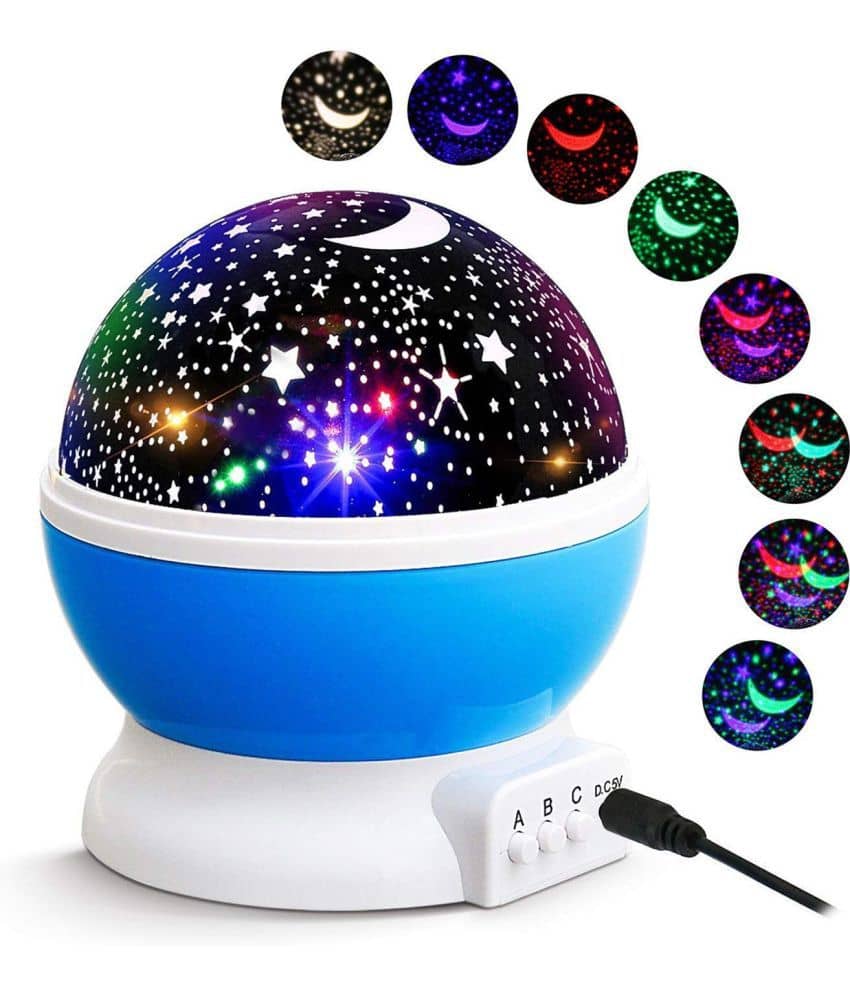 Geeta times Star Master Rotating 360 Degree Moon Night Light Lamp Projector With Colors And Usb Cable,Lamp For Kids Room Night Bulb (Multi Color,Pack Of 1, Random,Crystal) - Electricals | Buy online on ZillyBuy