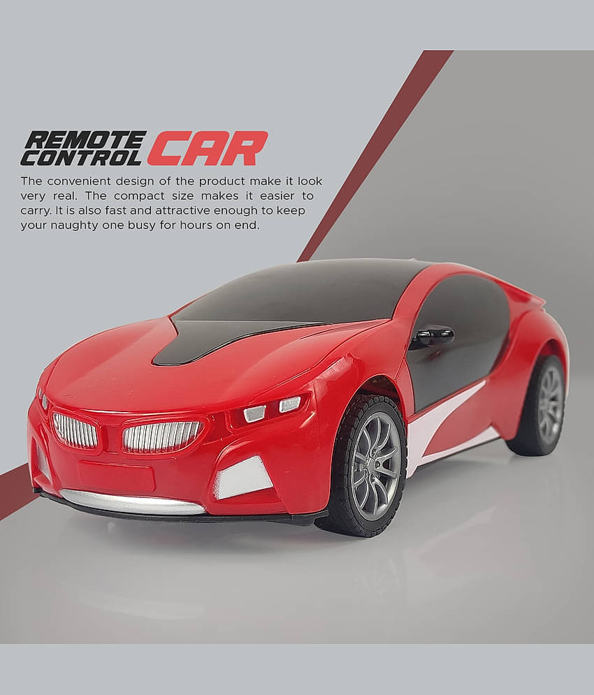 NHR 3D lighting kids high speed rechargeable remote control Car for 3+ Years (Red)